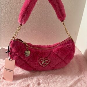 Juicy Couture Fuchsia Faux Fur Shoulder Bag